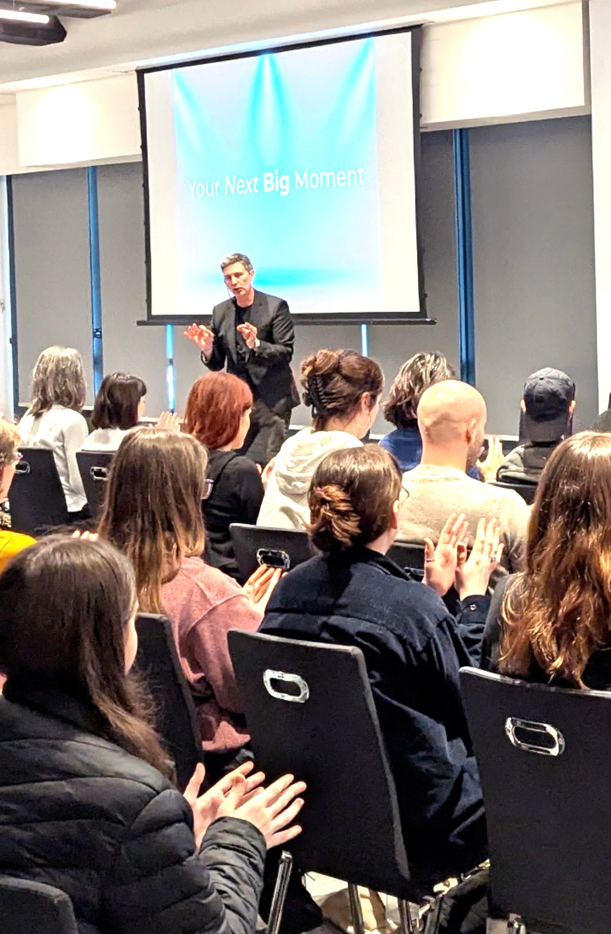 Neil Sunley teaching a live performance psychology workshop, helping actors develop confidence, focus, and control under pressure.